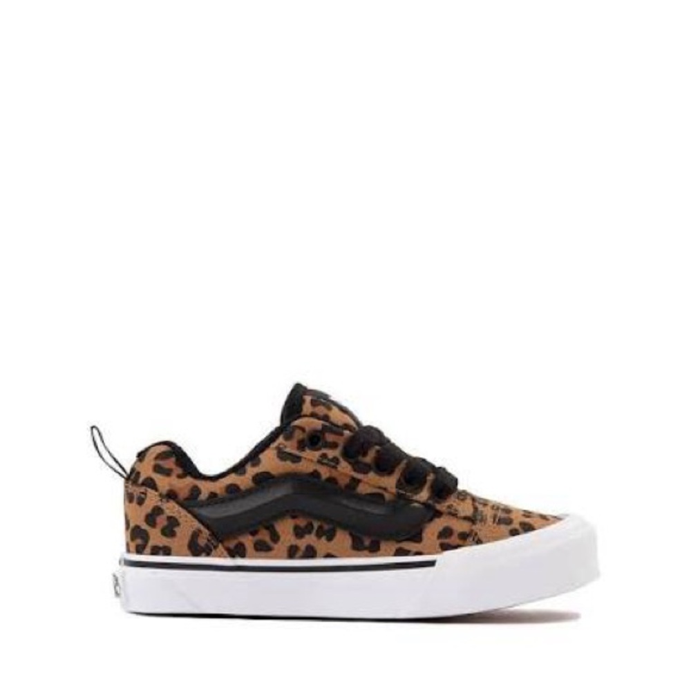 Vans Kids Leopard Print Sneakers in Brown and Black